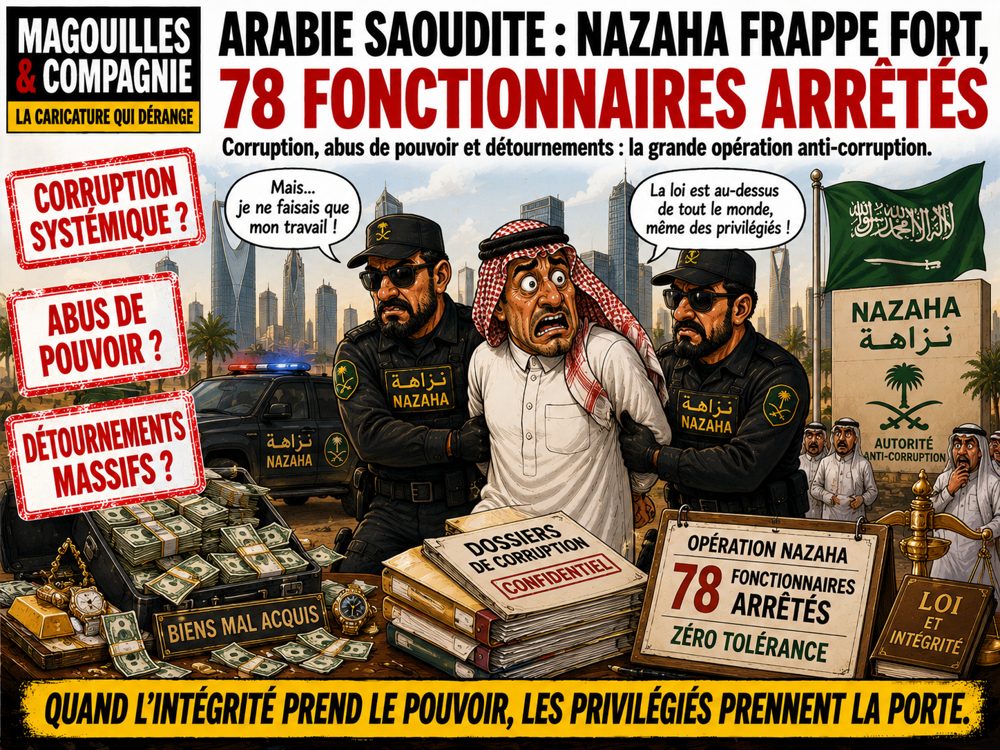 Caricature : Arabie saoudite — 78 arrestations en un mois