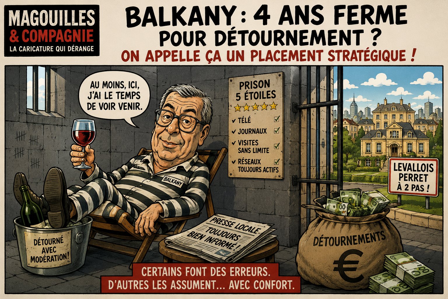 Caricature Magouilles & Compagnie : Patrick Balkany