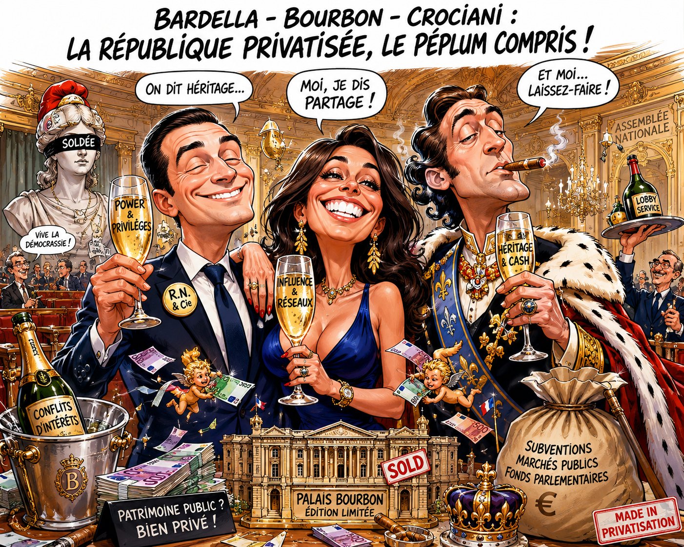 Caricature Magouilles & Compagnie : Jordan Bardella (Bourbon-Crociani)
