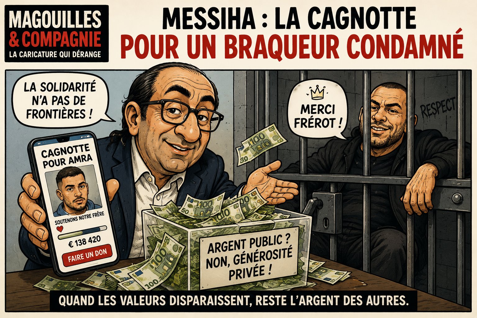 Caricature Magouilles & Compagnie : Jean Messiha