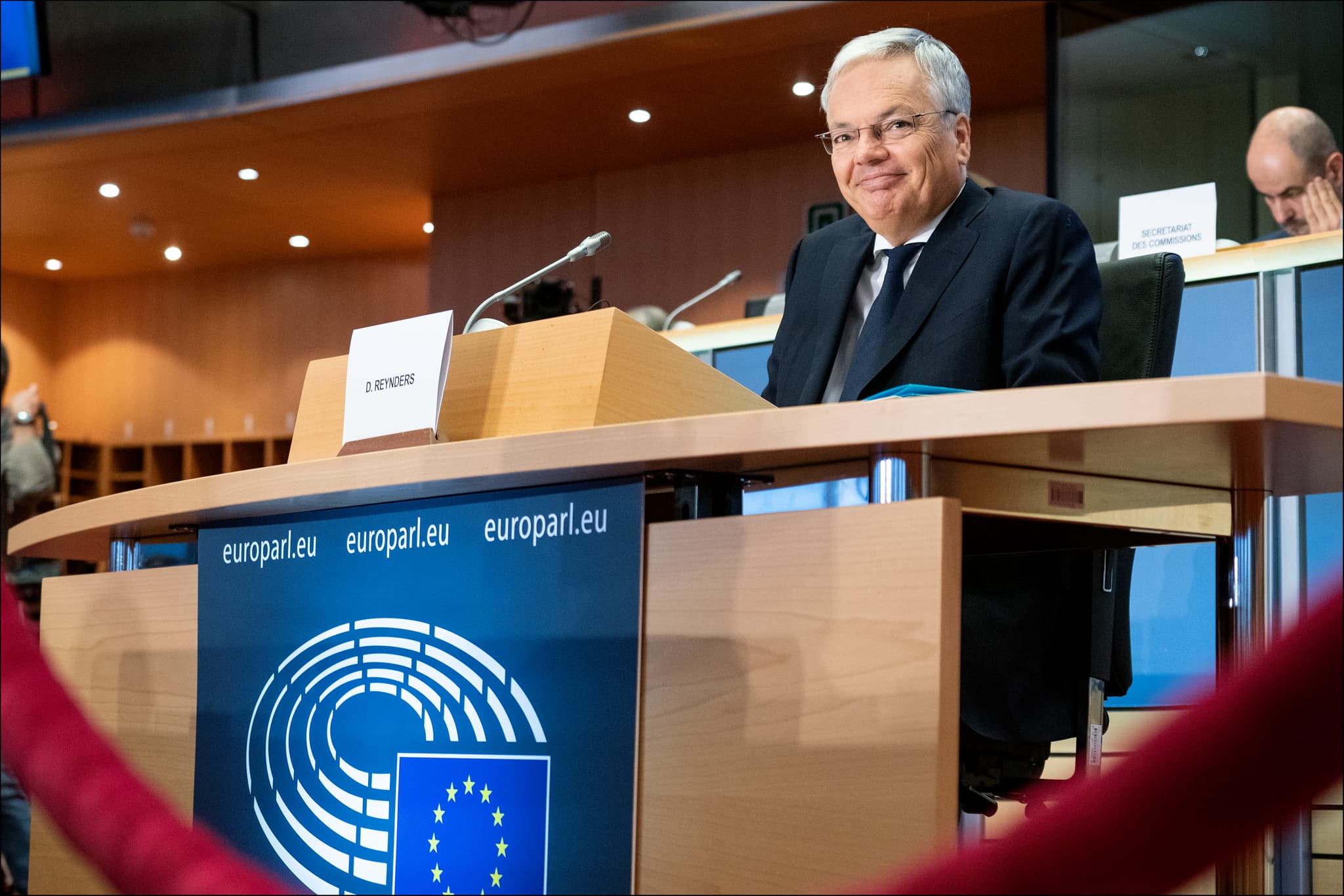 Didier Reynders en audition au Parlement européen, 2019