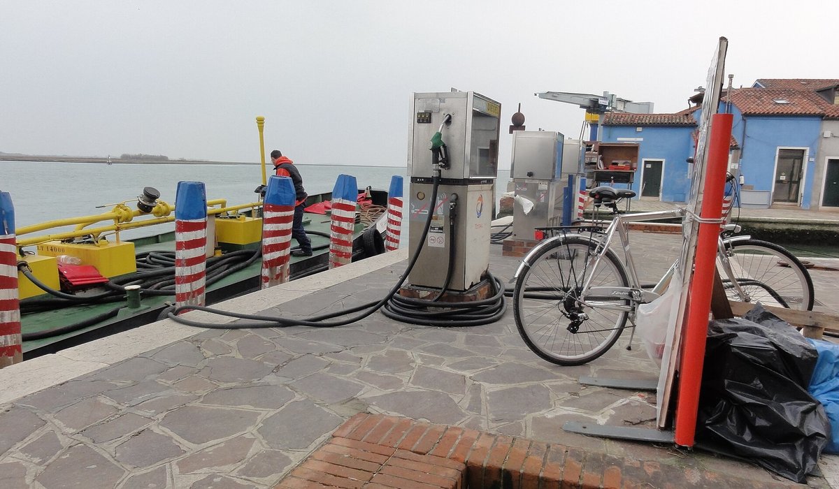 Une station-service en Italie.